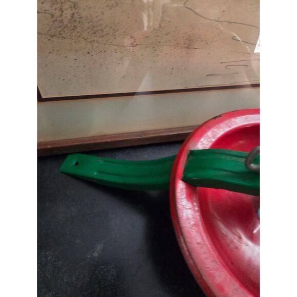 Vintage 1940s Metal Christmas Tree Stand Red & Green Adjustable Mid Century - Picture 7 of 8